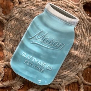 World Market blue mason jar spoon rest
